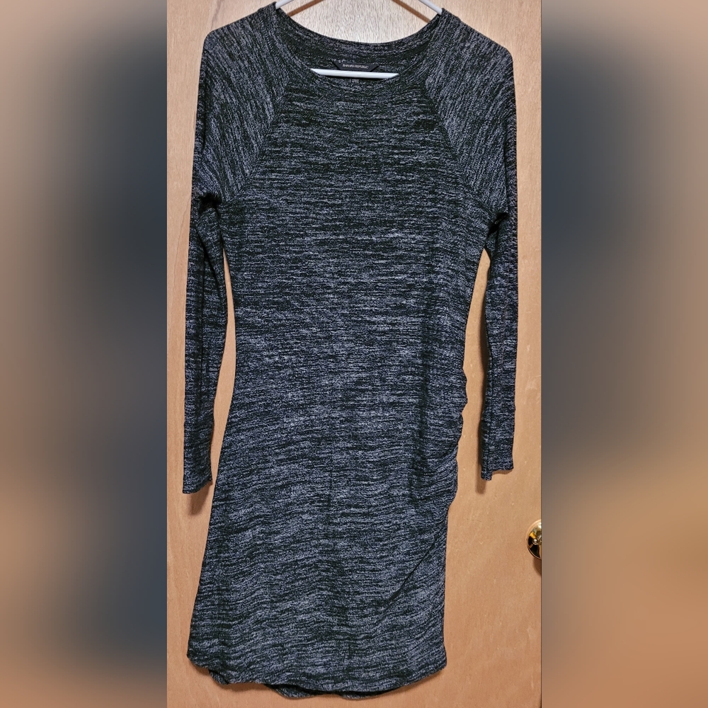 Banana Republic Black Grey Heathered Fitted Sweater Dress Size S